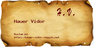 Hauer Vidor névjegykártya